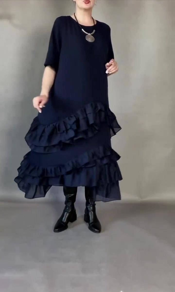 Elena - ソフトタッチ ティアードマキシワンピース