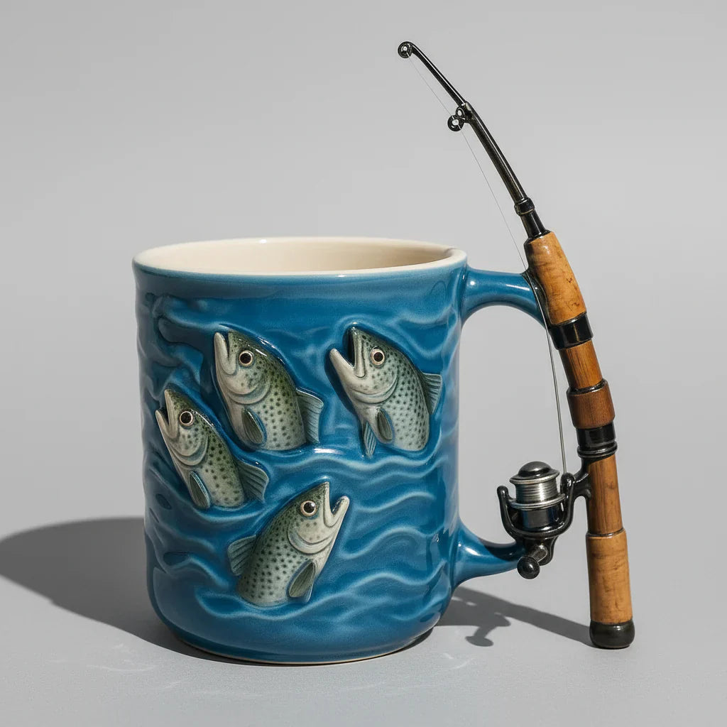 Aedric - 3D魚セラミックコーヒーマグ