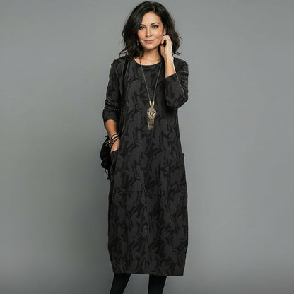 Alisson - スタイリッシュなカジュアルミディドレス