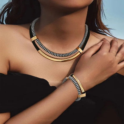 Elara - 幾何学的ロープジュエリーセット