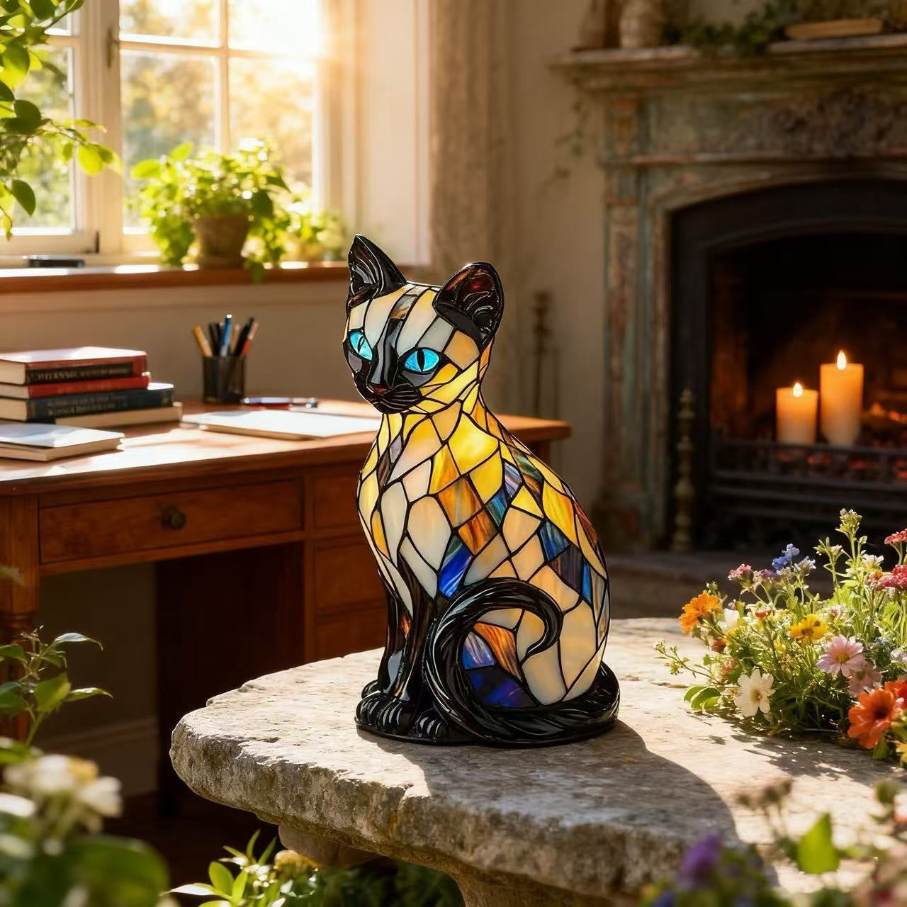 Mireya - 猫シルエットテーブルランプ