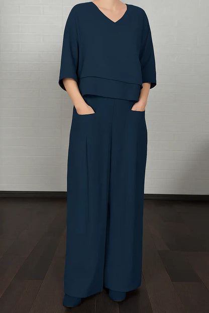 Milana - エレガントカジュアルツーピースセット