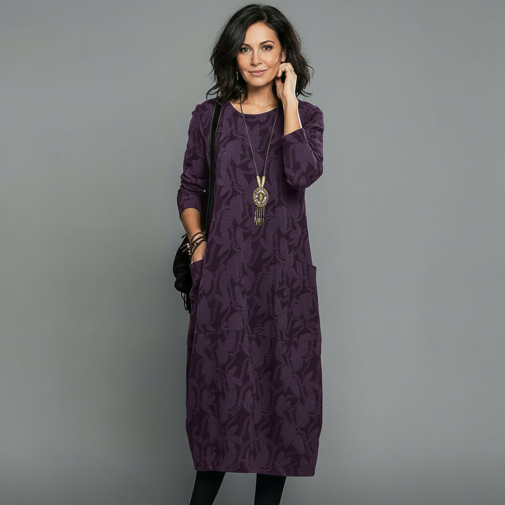 Alisson - スタイリッシュなカジュアルミディドレス