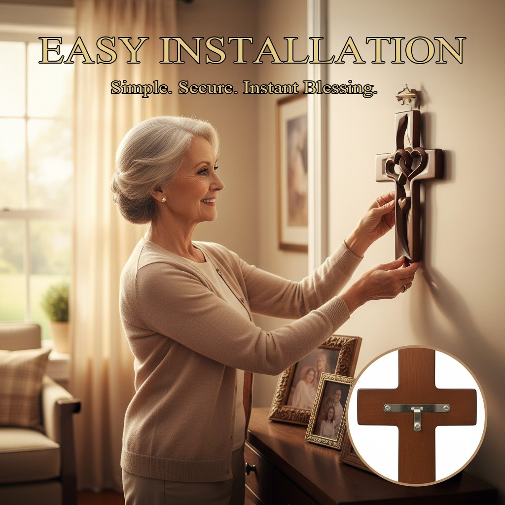 Orlinda - ハートディテールのクロス壁飾り