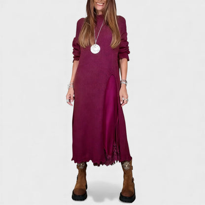 Abalyn - スタイリッシュカジュアルミディドレス