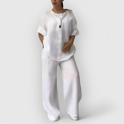 Leona - カジュアルスタイルのエレガントなツーピースセット